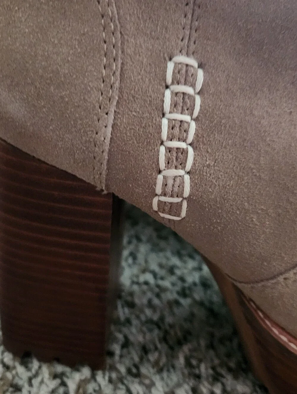 Steve Madden Summit Taupe Suede Platform Block Brown Heel Bootie Boot NEW